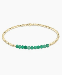Gold Bliss 2MM Green Onyx