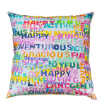 Word Of The Day Pillow 22" X 22" Multi