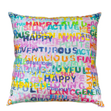 Word Of The Day Pillow 22" X 22" Multi