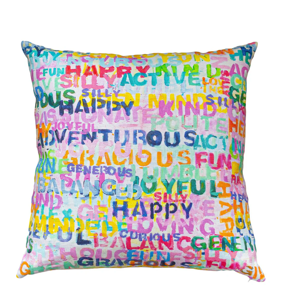 Word Of The Day Pillow 22" X 22" Multi