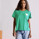 Suke Tee Contrast Imperfect Heart Grass Green