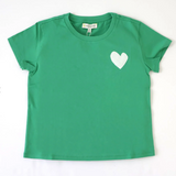 Suke Tee Contrast Imperfect Heart Grass Green