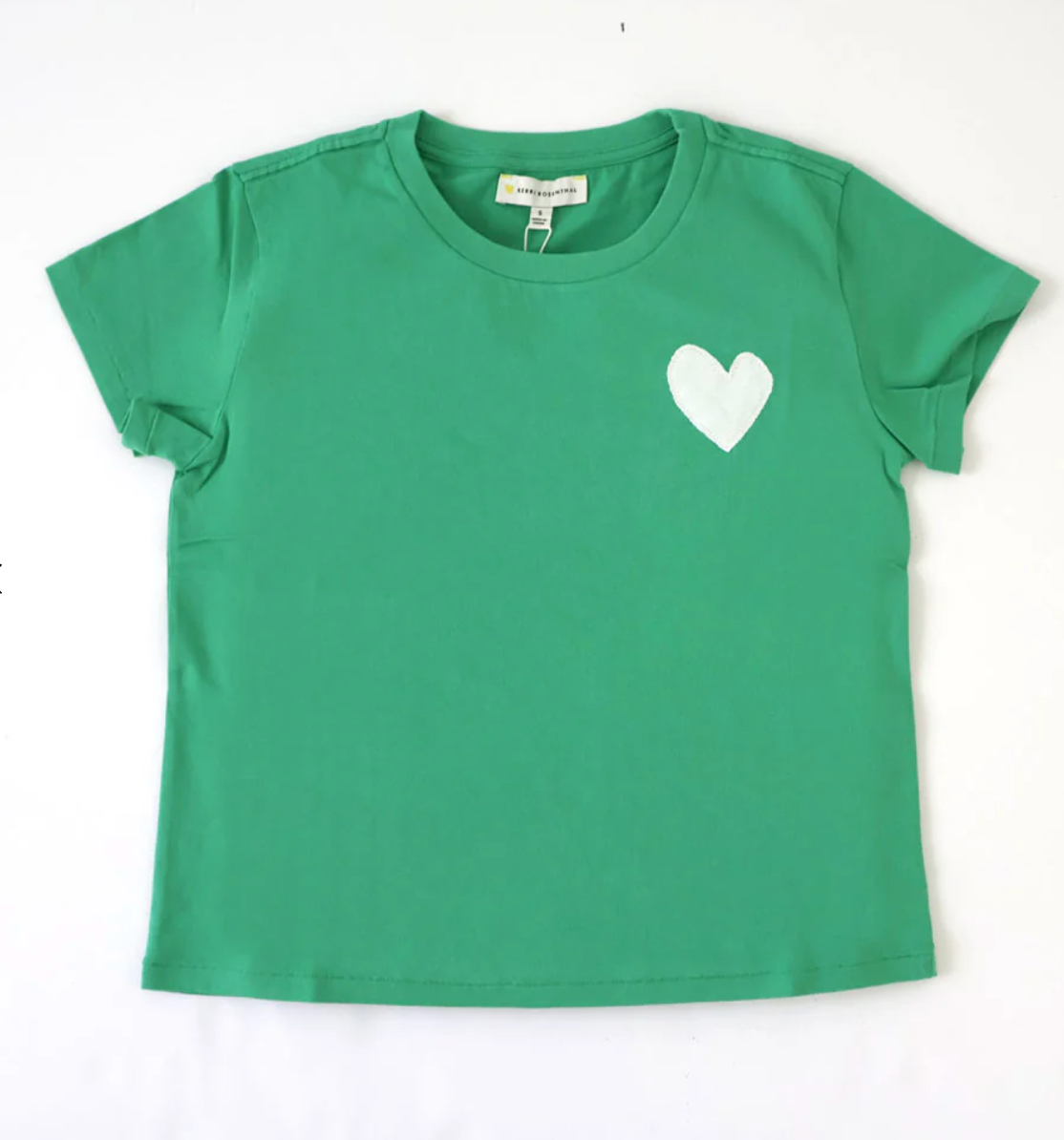 Suke Tee Contrast Imperfect Heart Grass Green