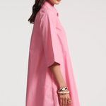 Isla Shirtdress Solid Poplin Cotton Poplin Pink