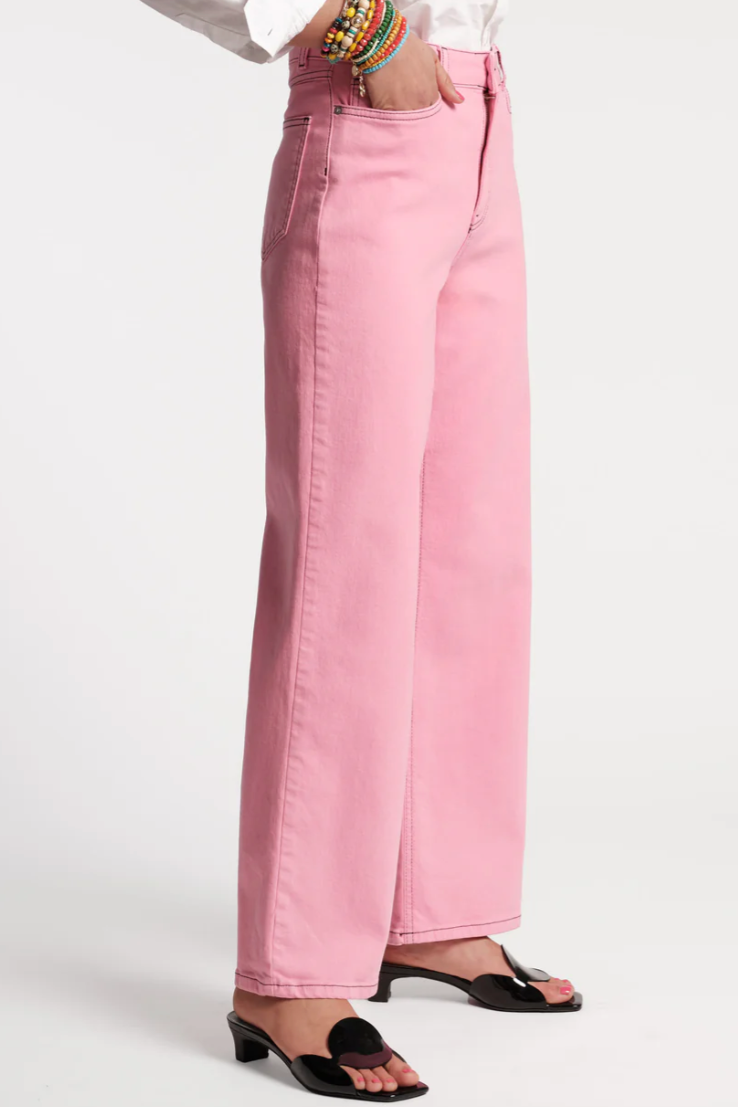 Ace Jean Solid Stretch Denim Pink