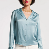 Katherine Shirt Solid Silk Silk French Blue