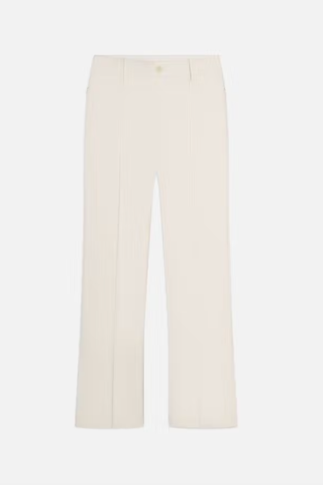 Cropped Kick Flare Trouser in Alabaster