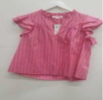 Orange and Fuchsia Flutter Sleeve Top