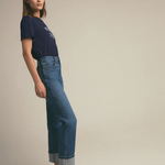 Favorite Sister Cropped Collegiate Tee Navy