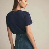 Favorite Sister Cropped Collegiate Tee Navy