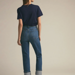 Favorite Sister Cropped Collegiate Tee Navy