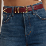 The Jordan Belt Deep Red and Gold