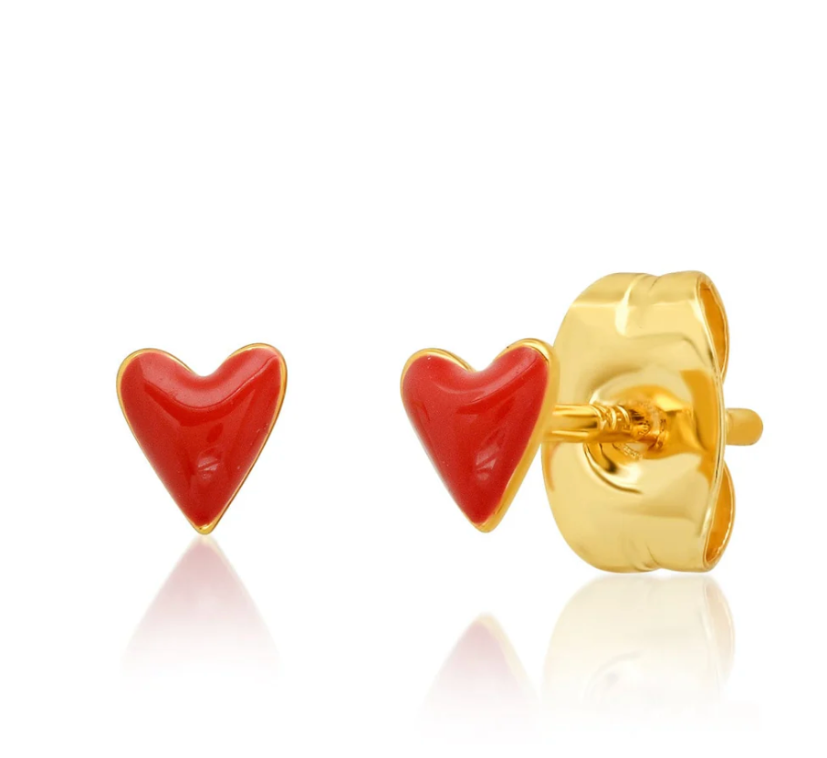 Red Heart Studs