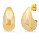 Gold Teardrop Round Curves Huggies