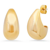 Gold Teardrop Round Curves Huggies