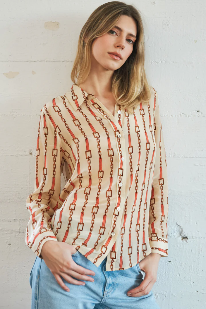 Sage Blouse Coral Chain