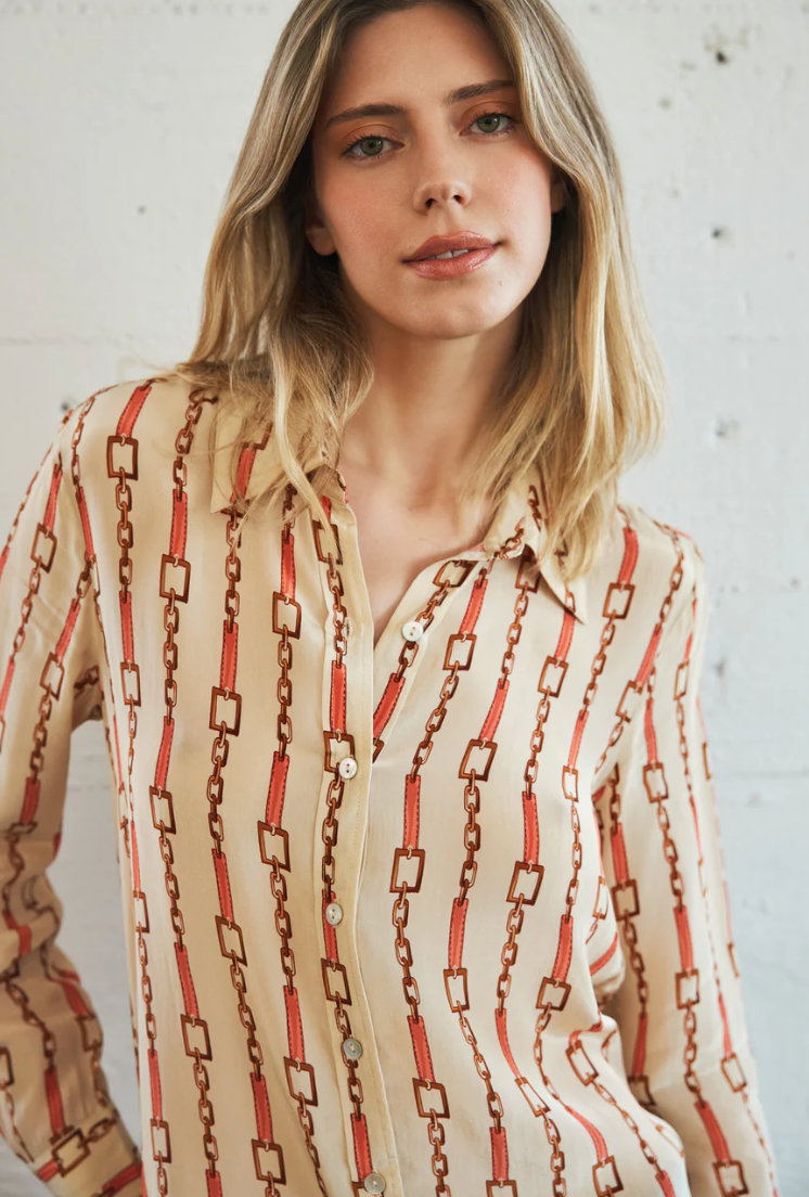 Sage Blouse Coral Chain