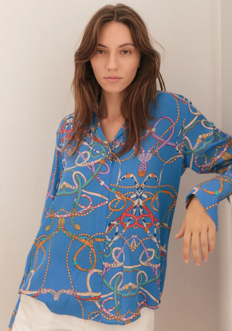 Daria Blouse Blue Belt