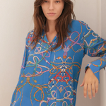 Daria Blouse Blue Belt