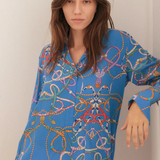 Daria Blouse Blue Belt