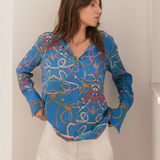 Daria Blouse Blue Belt