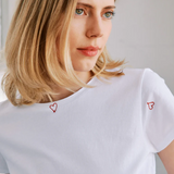 Embroidered Cotton Tee Heart