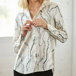 Daria French Cuff Silk Blouse White Chain