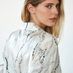 Daria French Cuff Silk Blouse White Chain