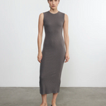 Textured Rib Sleeveless Maxi Dress Iron