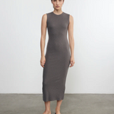 Textured Rib Sleeveless Maxi Dress Iron