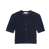 The S/S Chain Pointelle Cardi Navy