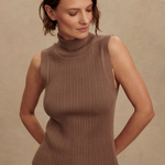 Anastasia Rib Knit Tank Ash Taupe