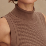 Anastasia Rib Knit Tank Ash Taupe