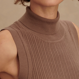 Anastasia Rib Knit Tank Ash Taupe