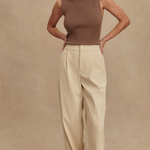 Anastasia Rib Knit Tank Ash Taupe