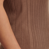 Anastasia Rib Knit Tank Ash Taupe