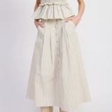 Azra Midi Skirt Ivory Navy