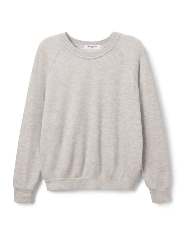 Lennon Fleece Shrunken Raglan Sweatshirt Ash Grey