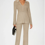 Gabby Ribbed Pant Cashew Heather