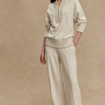 Sally Half Zip Sweat Ivory Marl