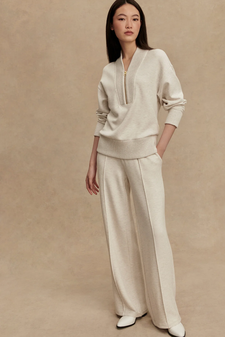 The Wide Leg Pant 30 Ivory Marl