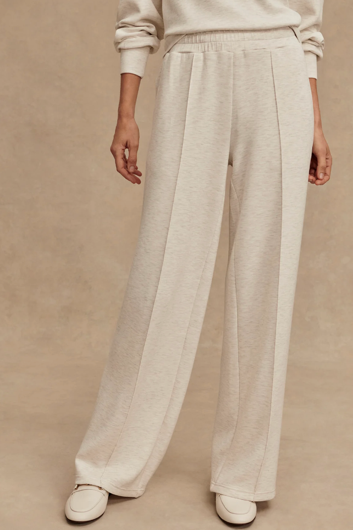 The Wide Leg Pant 30 Ivory Marl