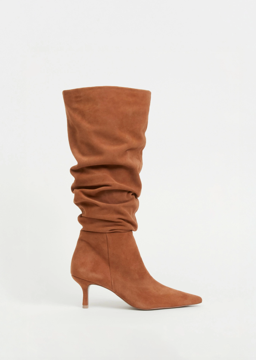 Jordi Suede Slouch Boot Camel