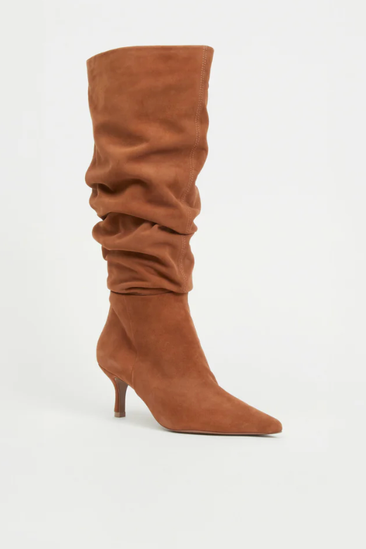 Jordi Suede Slouch Boot Camel