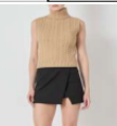 Cable Mock Knit Beige