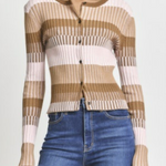 Thibeaut Plaited Stripe Cardigan Spice Multi