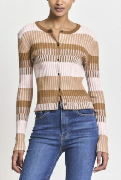 Thibeaut Plaited Stripe Cardigan Spice Multi