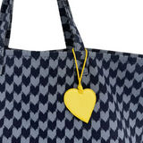 KR Heart In Check Tote Light Blue