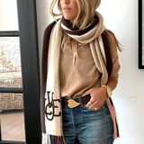 Femme Ruffle Henley Sweater Cashmere Camel