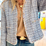 Femme Ruffle Henley Sweater Cashmere Camel